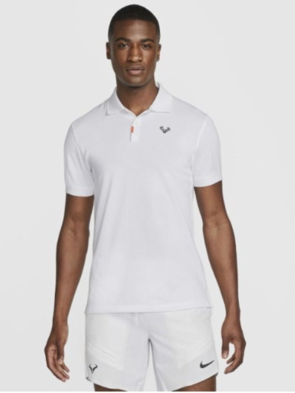 Nike Polo Shirt Mens Small White Rafa Nadal Dri-FIT Slim Fit Tennis Performance